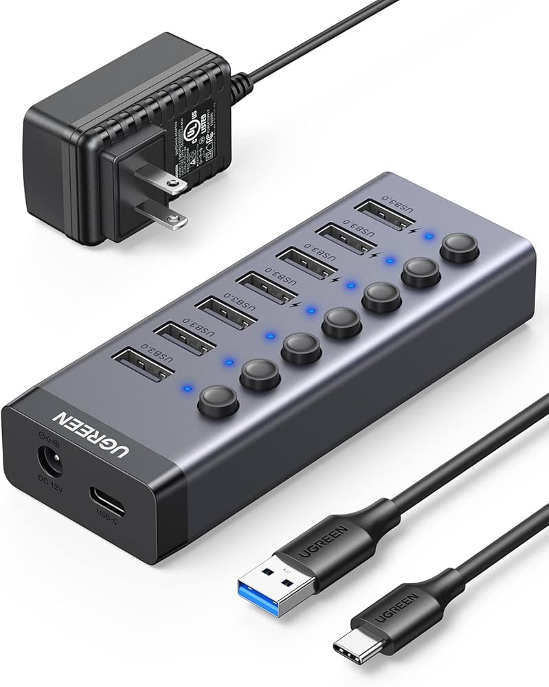 Amazon.co.jp: UGREEN USB ハブ 7ポート3.0 hub 5Gbps高速伝送 セルフ
