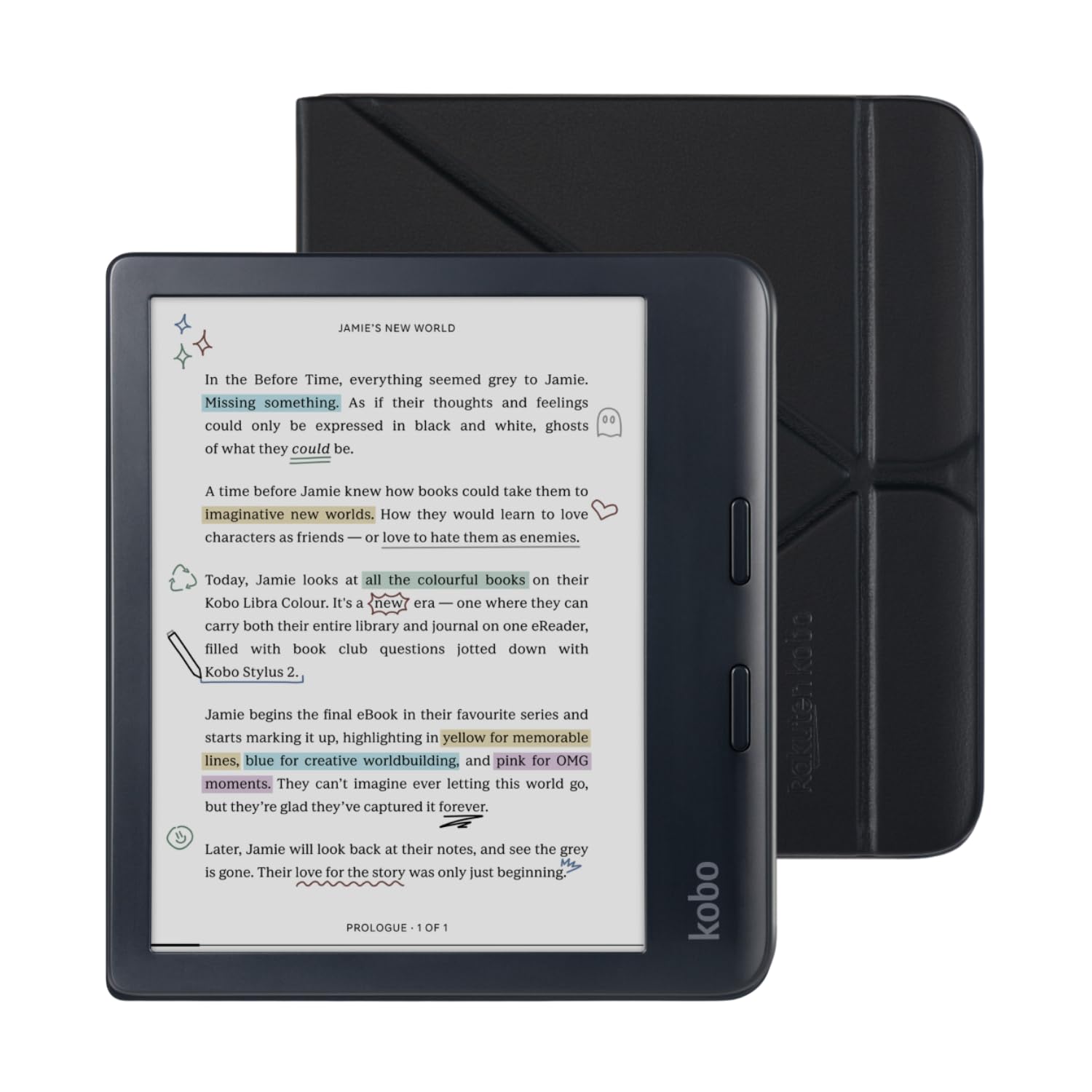 Amazon.com: Kobo Libra Colour Black eReader with Case Bundle