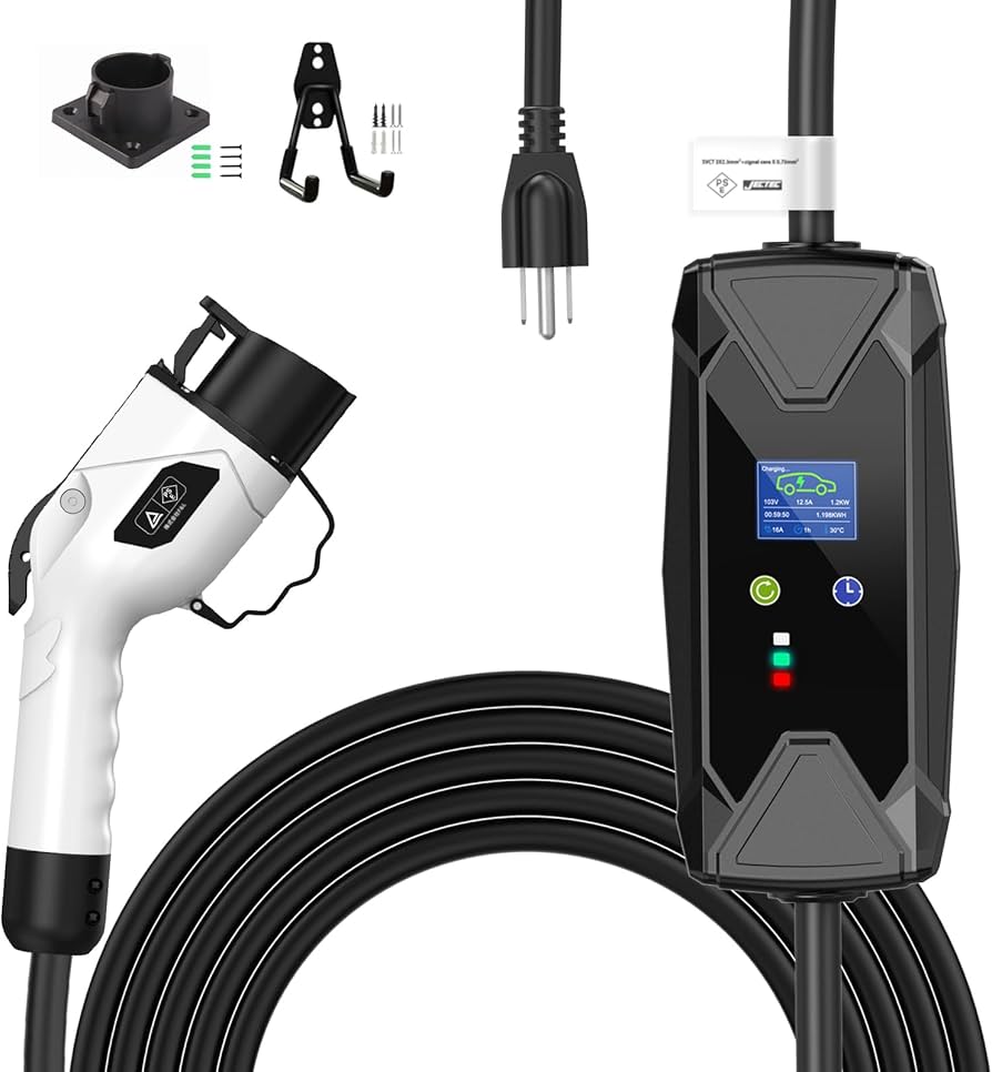 Amazon.co.jp: EvKasoku EV充電器 ケーブル、1.6KW 電気自動車 充電