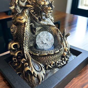 Amazon.co.jp: 流水のオブジェ 縁起物 龍 AT24011 竜 ドラゴン 金運