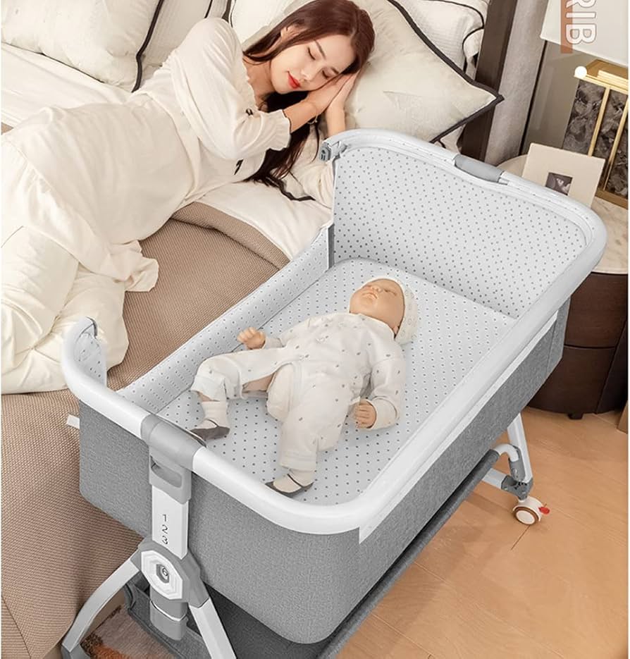 美品‼︎ 半年間使用 HZDMJ ベビーベッド グレー ネントレ 遮光 美品