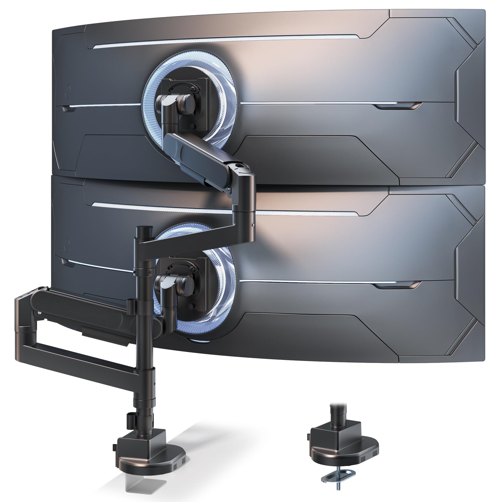 Amazon.co.jp: ACCURTEK 2画面モニターアーム 最大57インチまで 耐荷重