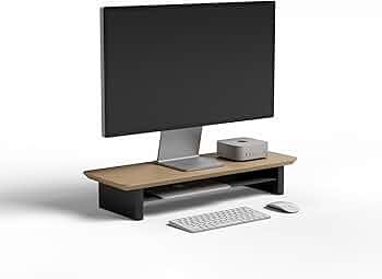 Amazon.co.jp: amesoba 木製 モニタースタンド 卓上 デスクシェルフ