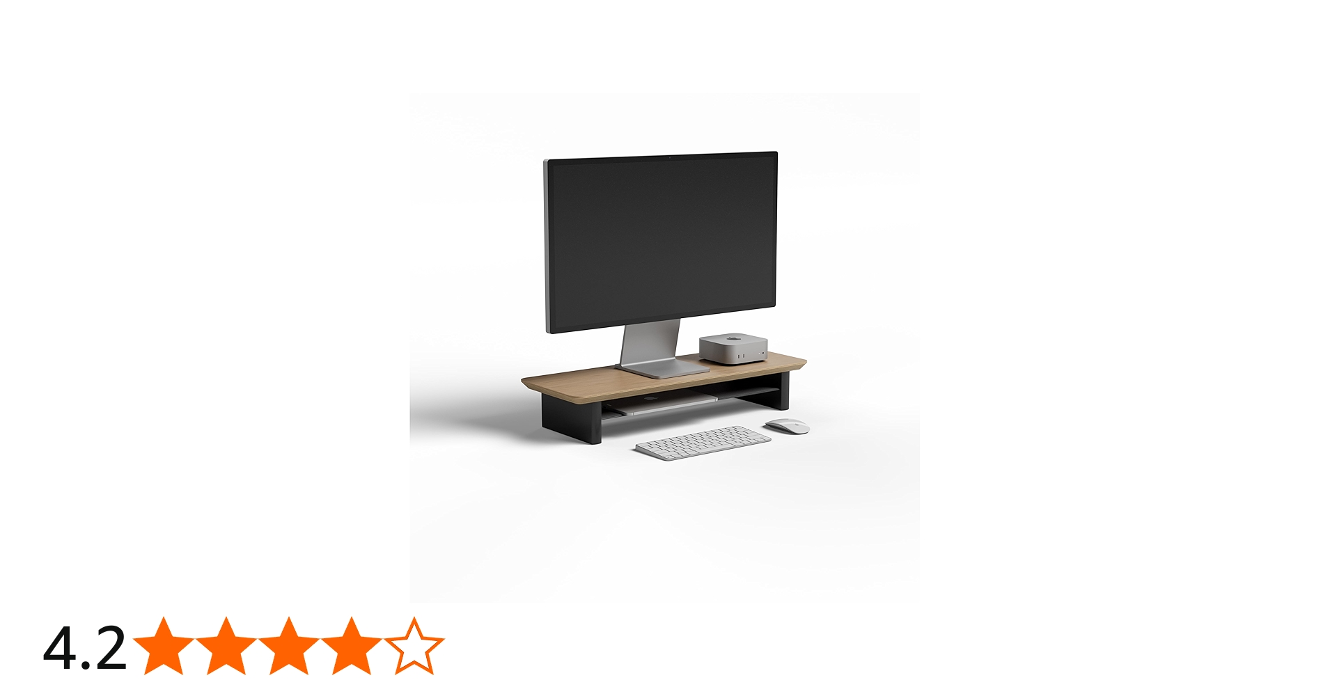 Amazon.co.jp: amesoba 木製 モニタースタンド 卓上 デスクシェルフ