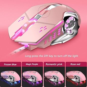 Amazon | かわいいピンクのメカニカルキーマウスセットゲーミング