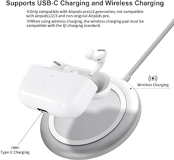 Amazon | ワイヤレス充電ケース AirPods Pro 第1世代と第2世代対応 USB