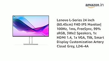Lenovo L24i-4A, 24 inch (60.45cm), IPS, FHD 1920x1080, 100Hz
