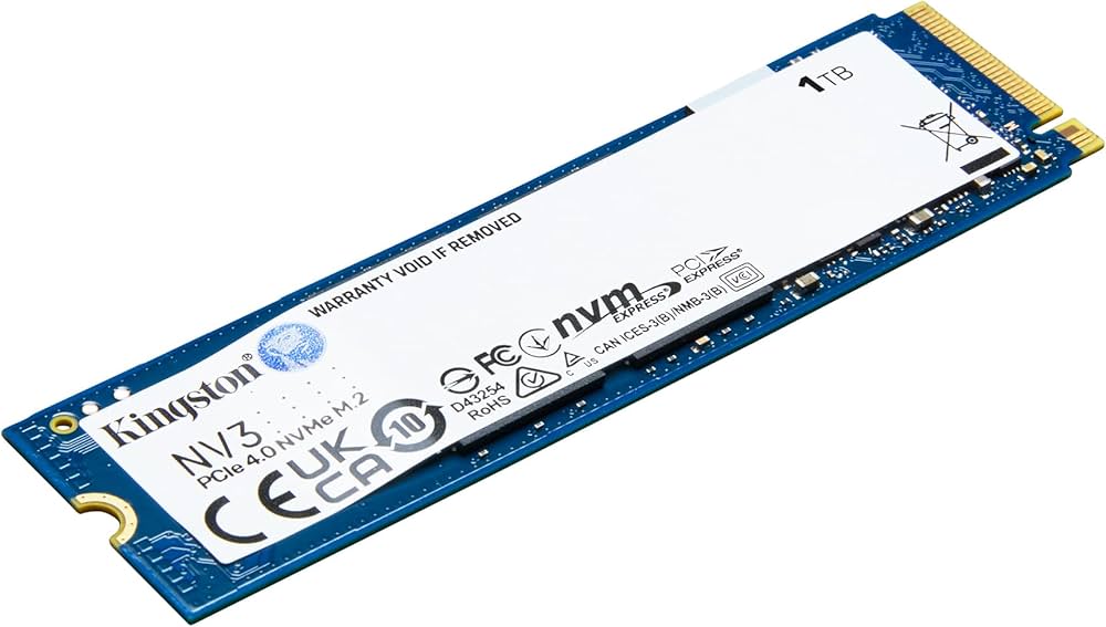 Kingston NV3 NVMe PCIe 4.0 Internal SSD 1TB M.2 2280-SNV3S/1000G