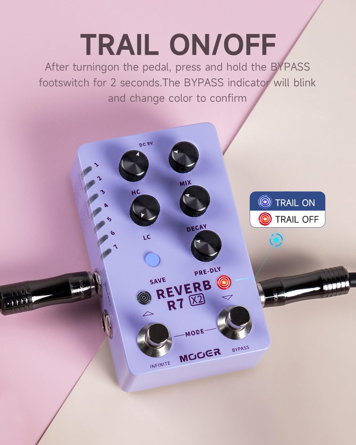 Amazon.com: MOOER R7 X2 Stereo Multi Reverb Pedal from Classic