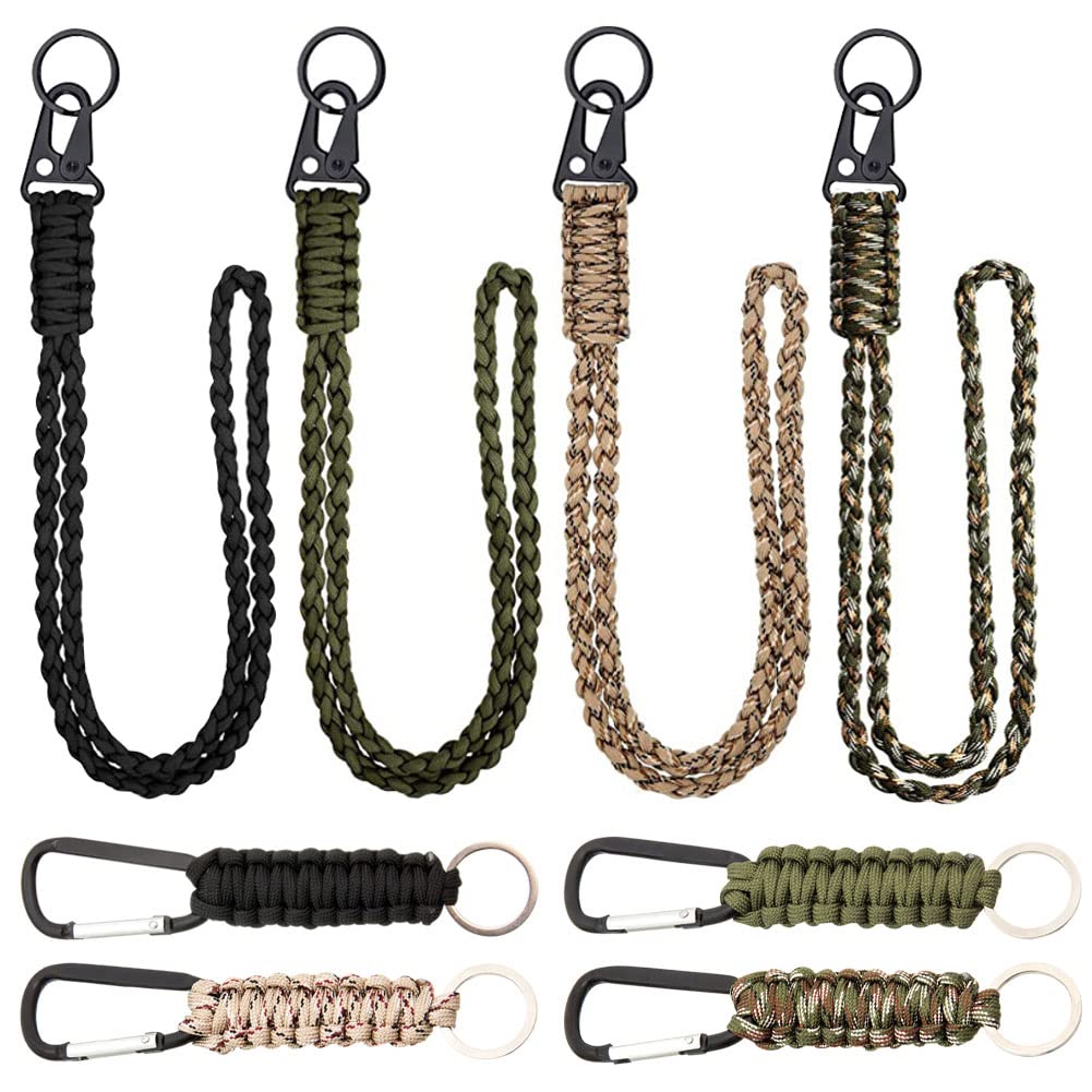 Amazon.co.jp: 高耐久パラコードランヤード 8個 ネックストラップ キー