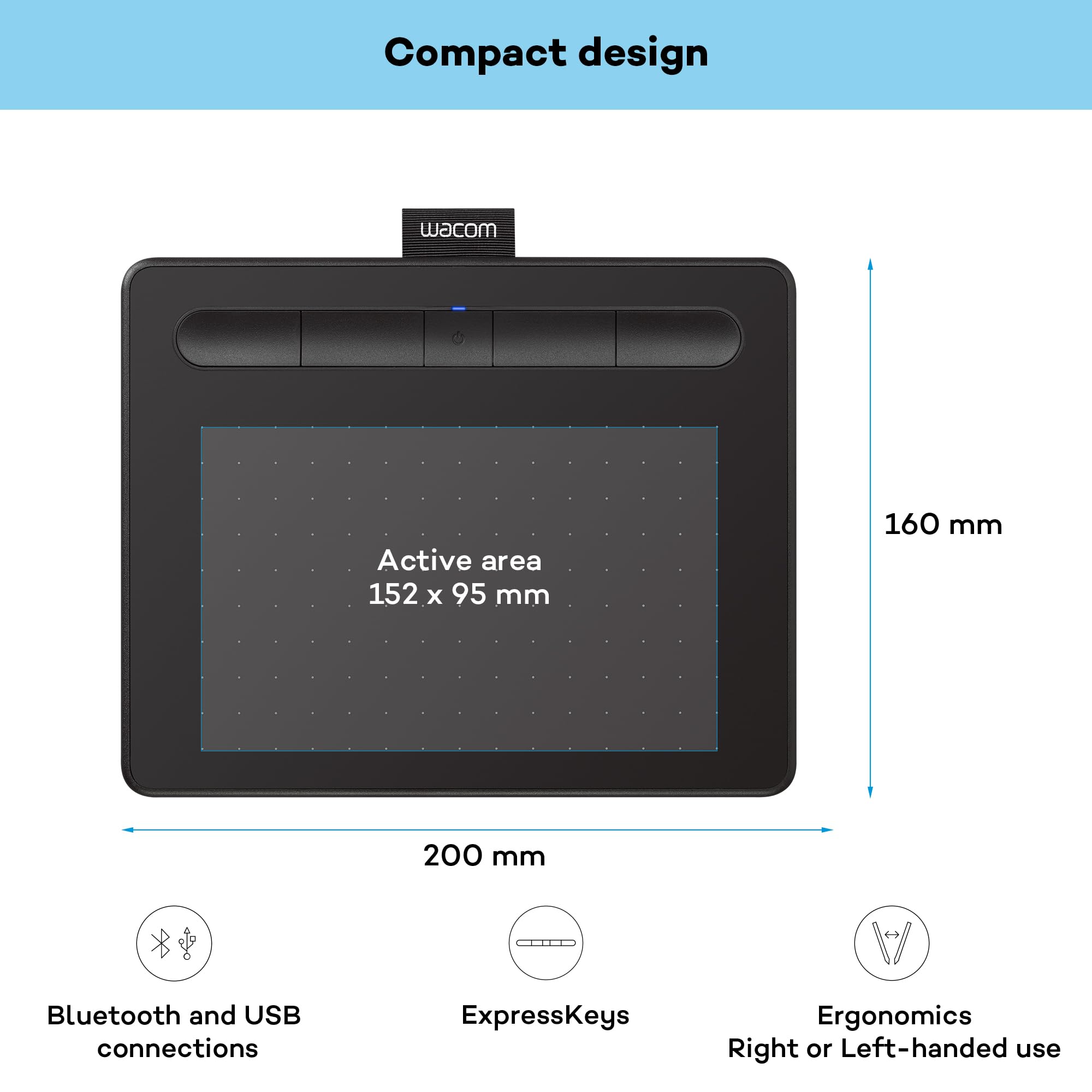 Amazon | Wacom Intuos Bluetooth付き小型ペンタブレット - ブラック