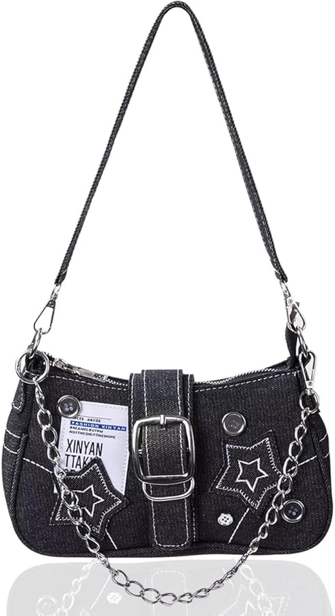 Grunge Y2k Purse Y2k Bag Black Y2k Accessories Goth Punk Shoulder