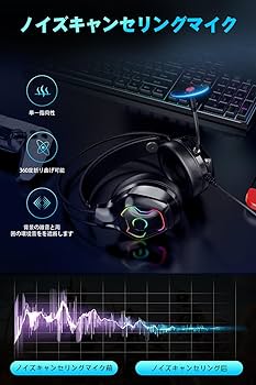 Amazon.co.jp: ゲーミングヘッドセット 有線 usb ヘッドセット マイク