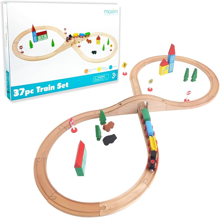 Amazon | マキシム 木製 レールセット シリーズ マグネット車両付き 8