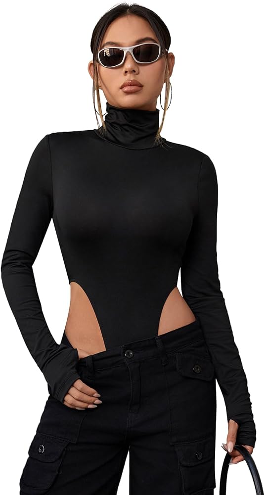 Amazon.com: SOLY HUX Women's High Turtle Neck High Cut Long Sleeve