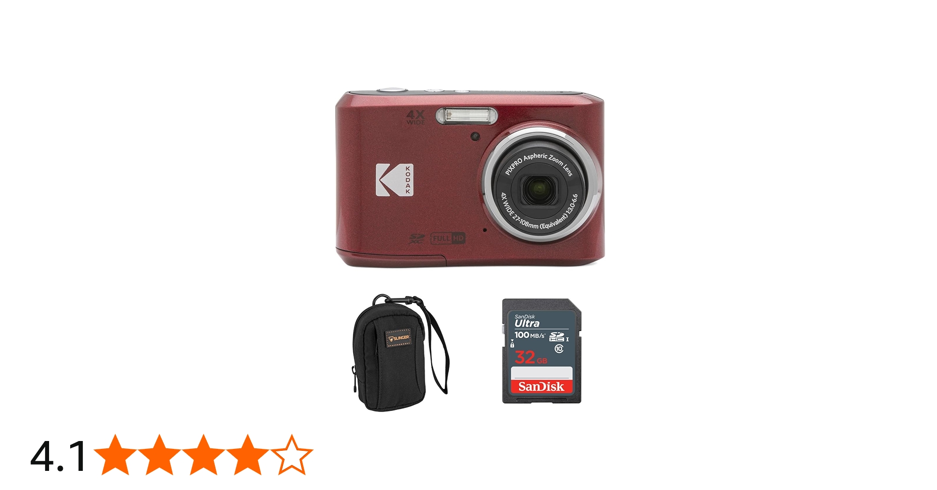 Amazon Canada: Kodak PIXPRO FZ45-RED 16MP Digital Camera 4X