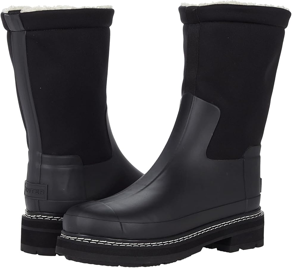 Amazon.com | Hunter Women's Refined Short Stitch Sherpa Rain Boot
