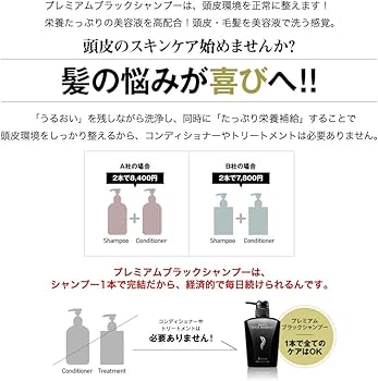 Amazon | &GINO 頭皮ケア プレミアムブラックシャンプー 400ml