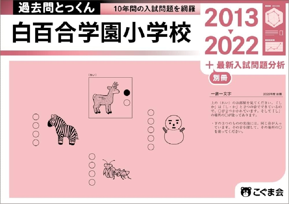 過去問とっくん2023年度 白百合学園小学校 | こぐま会, 廣瀬 亜利子