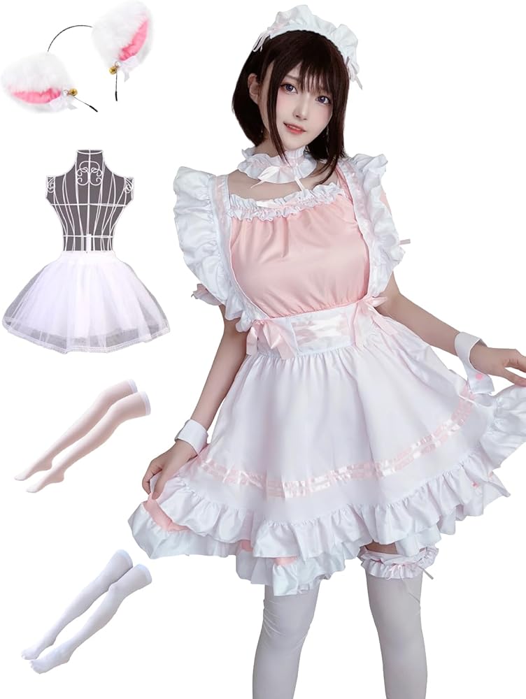 Amazon.co.jp: [MINCOS] メイド服 コスプレ ハロウィン 豪華12点セット
