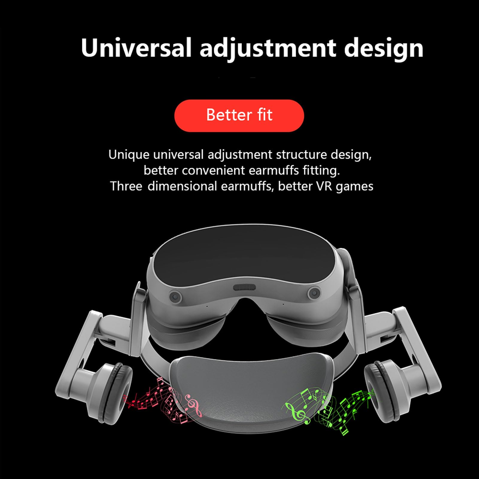 Amazon | PICO 4 用 VR ヘッドセットイヤーマフ、回転可能な導電性