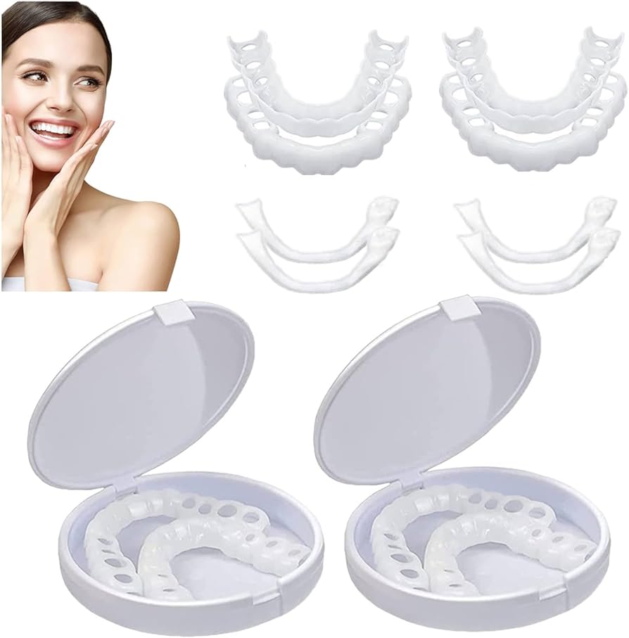 Amazon | 入れ歯 義歯 化粧歯 美容付け歯 上歯+下歯セット 2組入り