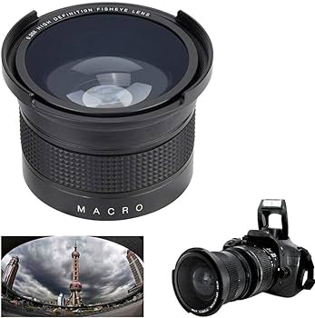 Amazon | Hakeeta 52mm 魚眼広角レンズ 0.35Xユニバーサル 魚眼レンズ