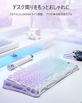 Amazon | GravaStar K1 Lite ゲーミングキーボード 透明キーボード
