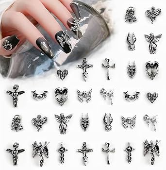 Amazon | ネイルパーツ レトロパンクネイルアートジュエリー、3Dネイル