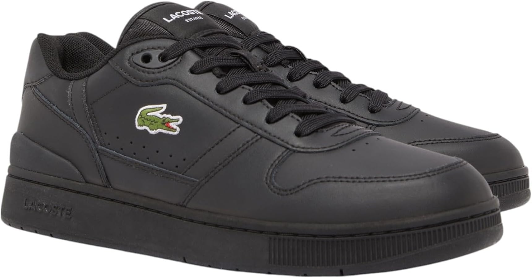 Amazon.com | Lacoste Mens T-Clip Set Sneaker, BLK/BLK, 7 | Fashion