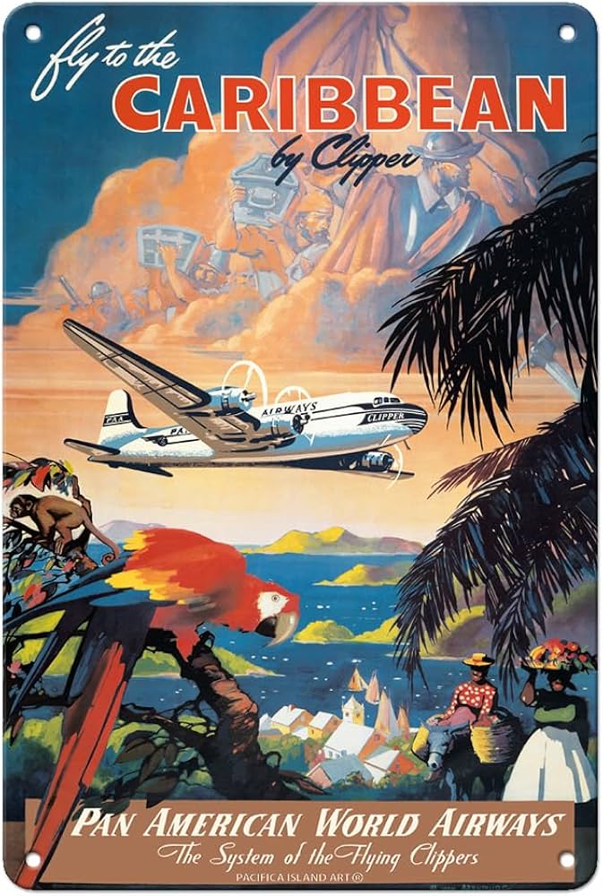 Amazon.com: Pacifica Island Art Fly to the Caribbean by Clipper