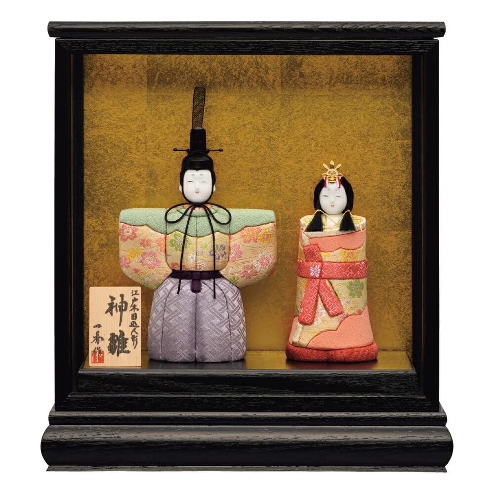 Amazon | 一秀 雛人形 木目込み 親王飾り ケース飾り 立雛 神雛 0号 E