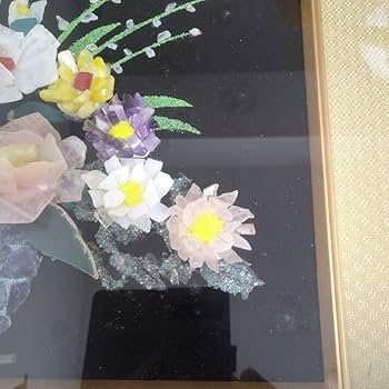 Amazon.co.jp: 随分古いレトロな宝石画花サイズ6号枠60×51宝石画41×32