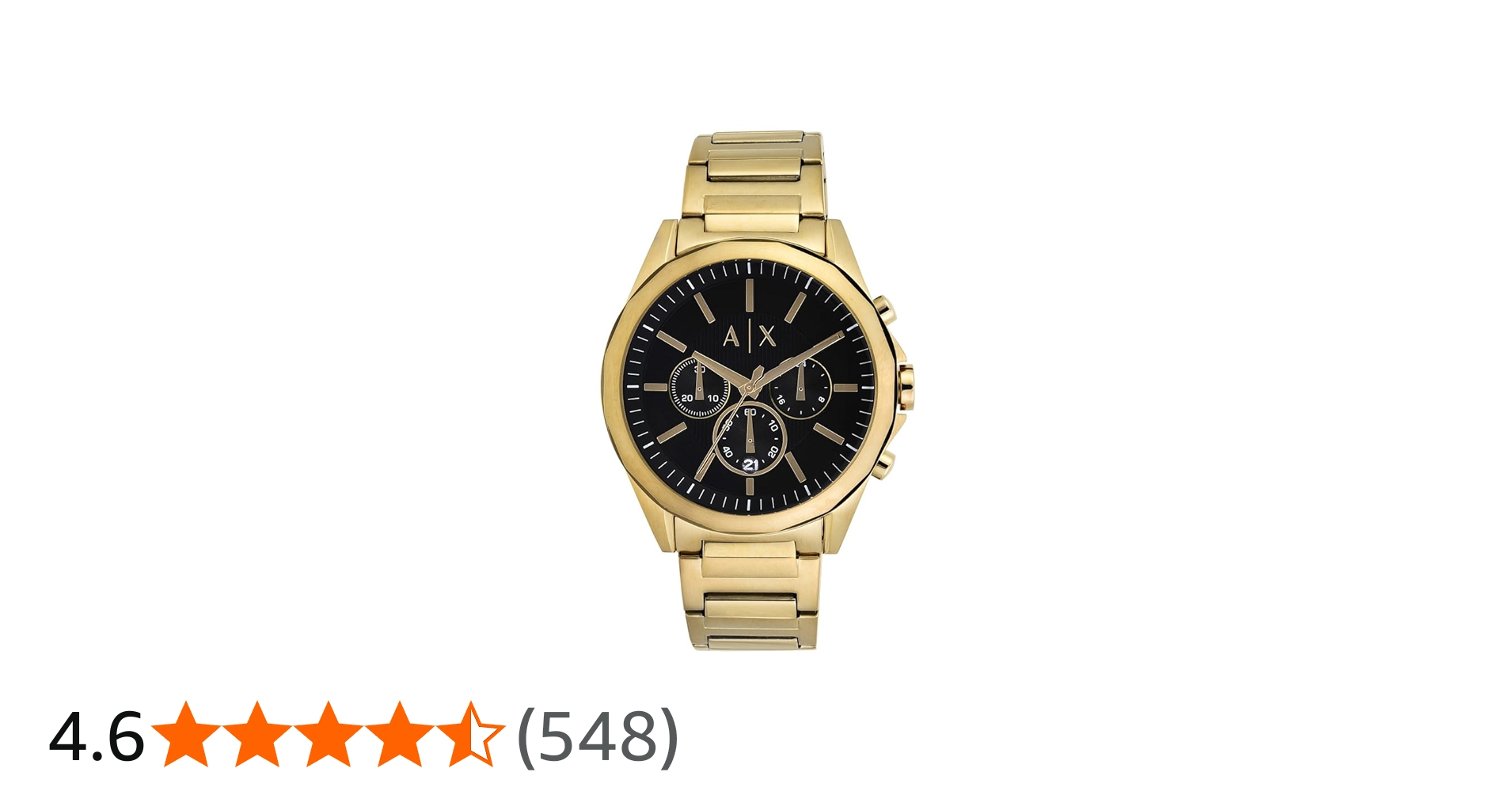 A｜X ARMANI EXCHANGE Men's Chronograph Gold-Tone Stainless Steel