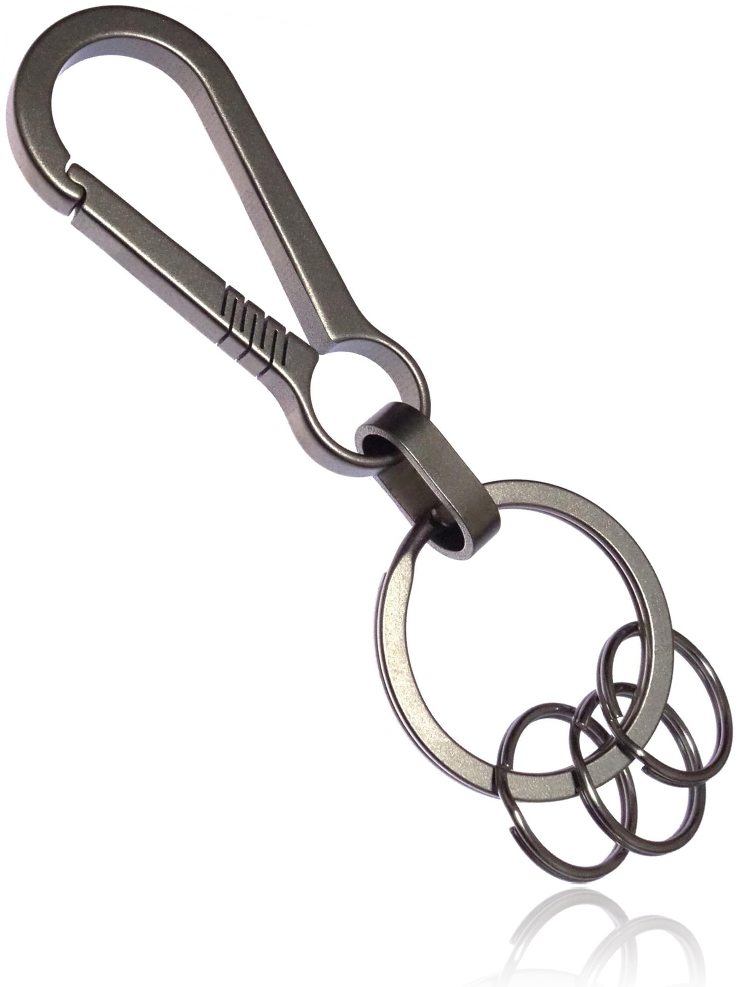 Amazon.co.jp: [TKhits] チタン カラビナ 小型 キーホルダー [バネ不