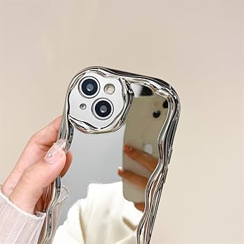 Amazon.com: YUMESS 3D Curly Wave Silver Mirror Case for iPhone 14