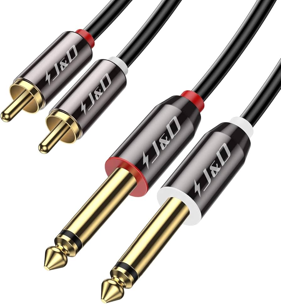 Amazon.com: J&D 1/4 to RCA Cable, Gold Plated Copper Shell Heavy