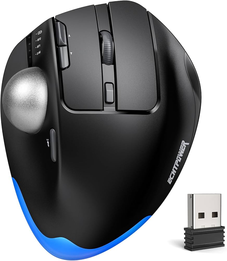 Amazon | ECHTPower トラックボールマウス Bluetooth/2.4GHz両対応 0と