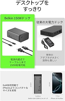 Amazon.co.jp: Belkin Connect 11-in-1 GaNドック(150W) 3画面4K拡張