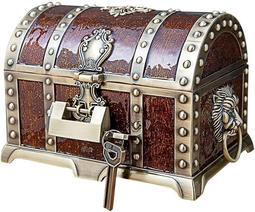 Amazon.co.jp: アンティーク 宝箱 鍵2本付き 収納ボックス