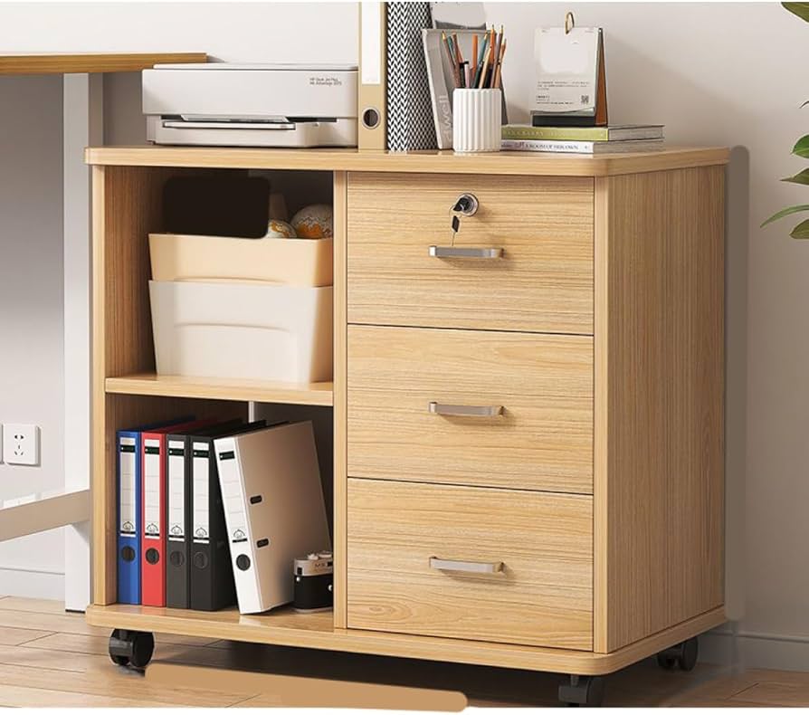 Amazon.co.jp: [dhiuebc] デスク ワゴン 3段 幅60 高さ59 奥行34 収納