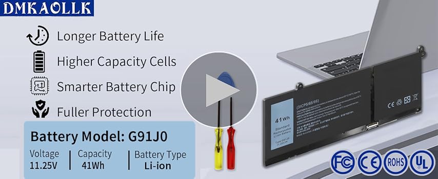 Amazon.com: 41Wh G91J0 Battery for Dell Latitude 3520 3320 3330