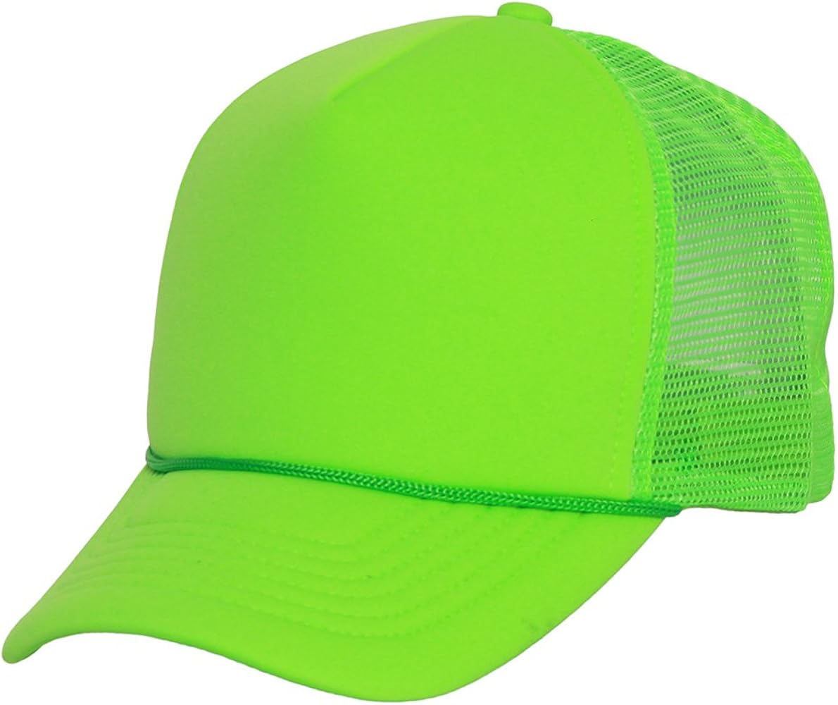 Amazon.com: TOP HEADWEAR Structured Neon Trucker Mesh Hat- Neon