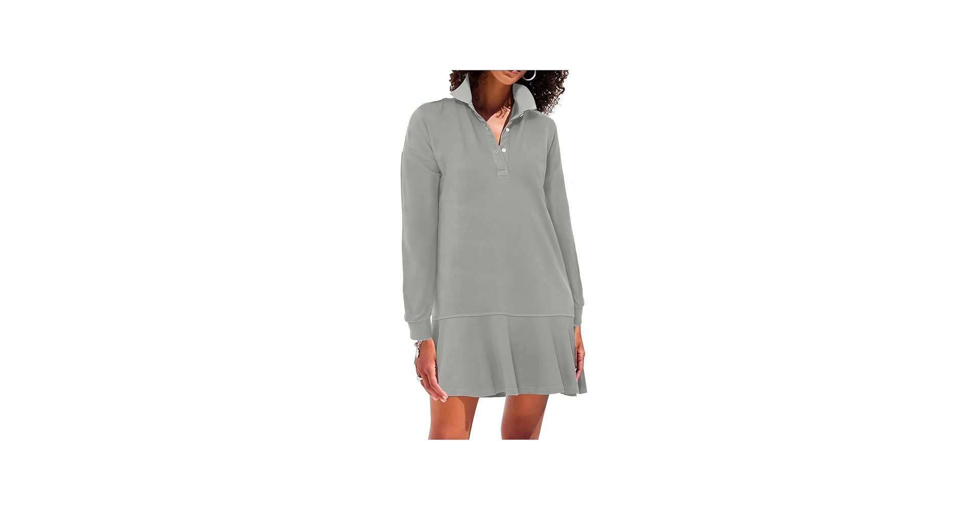 Amazon.com: YEXPINE Women's Polo Dress Long Sleeve Collared V-Neck