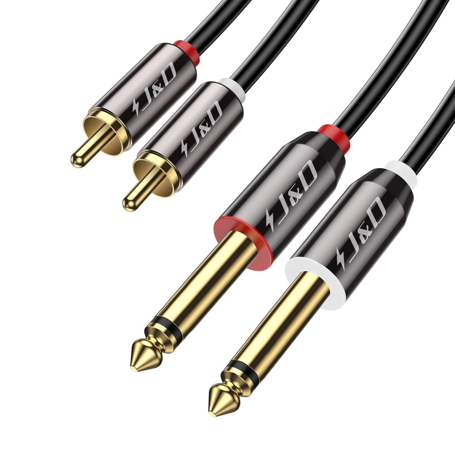 Amazon.com: J&D 1/4 to RCA Cable, Gold Plated Copper Shell Heavy