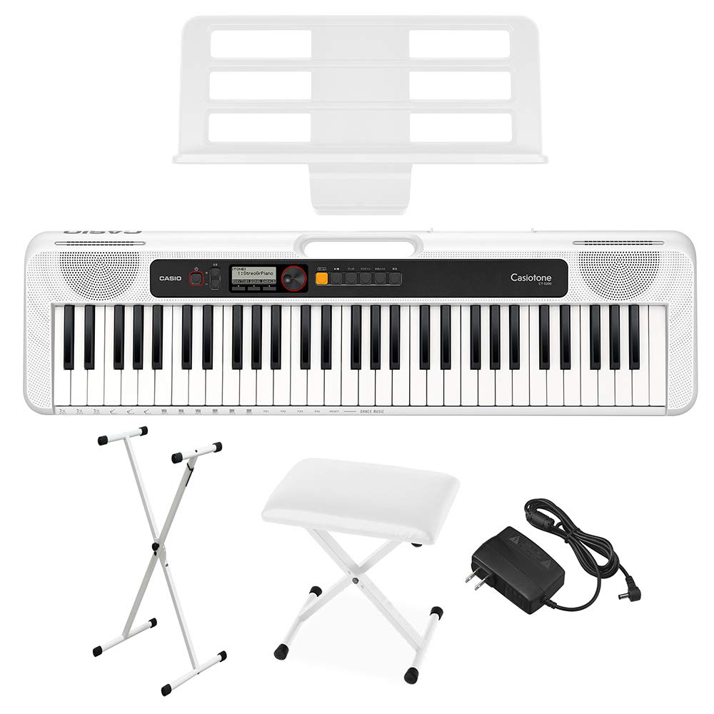 Amazon | CASIO CT-S200 WE スタンド・イスセット 61鍵盤 Casiotone