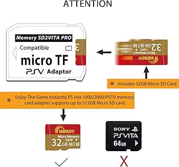 Amazon.com: SD2Vita 6.0 PS Vita Memory Card Adapter with 32GB