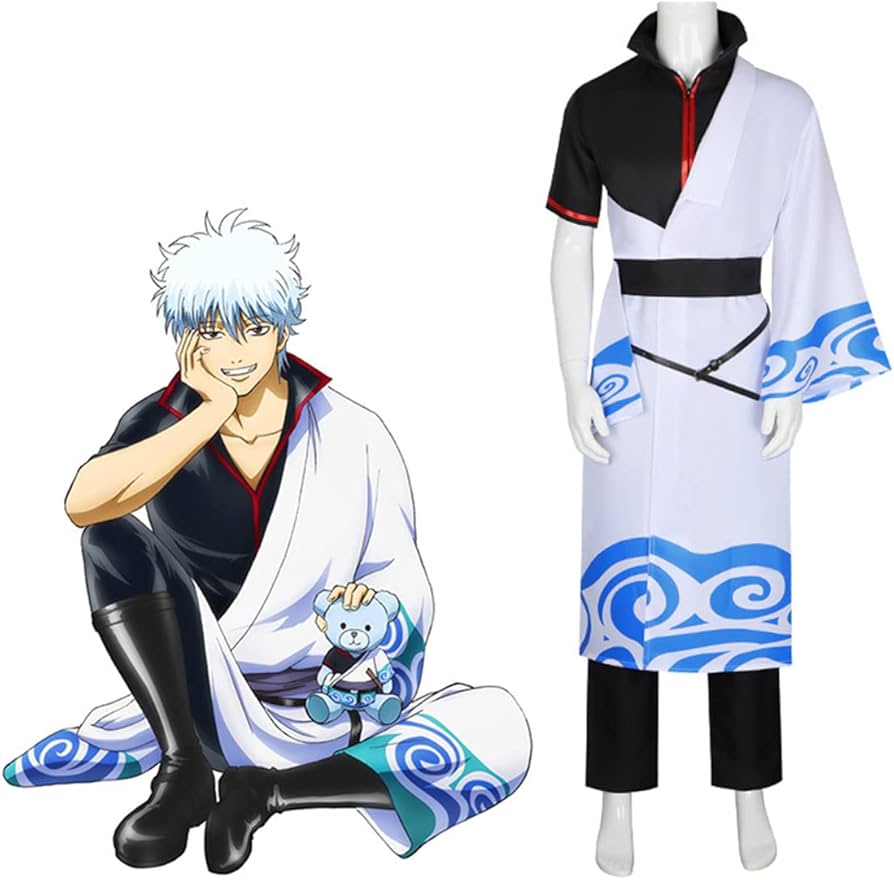 Amazon.co.jp: コスプレ衣装 銀魂 ぎんたま 坂田銀時 着物 和風 万事屋