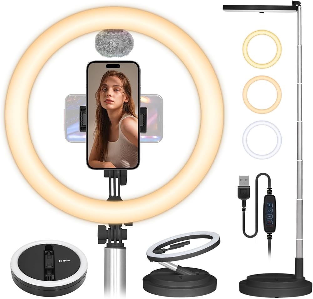Amazon | TARION 自撮り ライト LEDリングライト 折りたたみスタンド