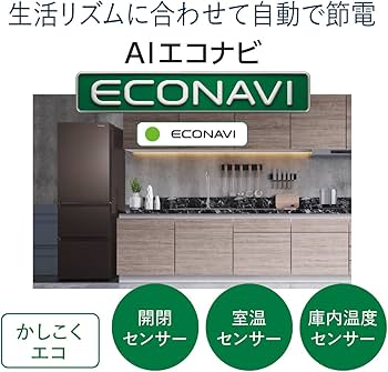 Amazon | パナソニック 冷蔵庫 幅59cm 335L 右開き NR-C344GC-T ダーク